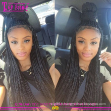 vente chaude 2016 tressé perruques 100 % brésilien kinky twist perruque tressée